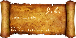 Jahn Liander névjegykártya